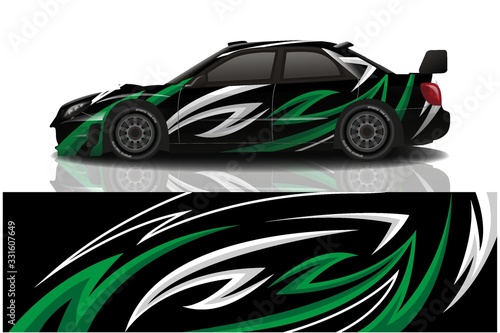 Sports car wrapping decal design