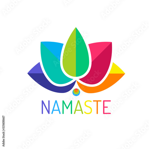 Namaste Colorful Minimal Lotus Design