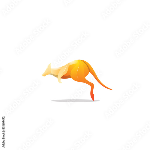 Colorful Kangaroo Logo Design. Gradient Style Animal logo