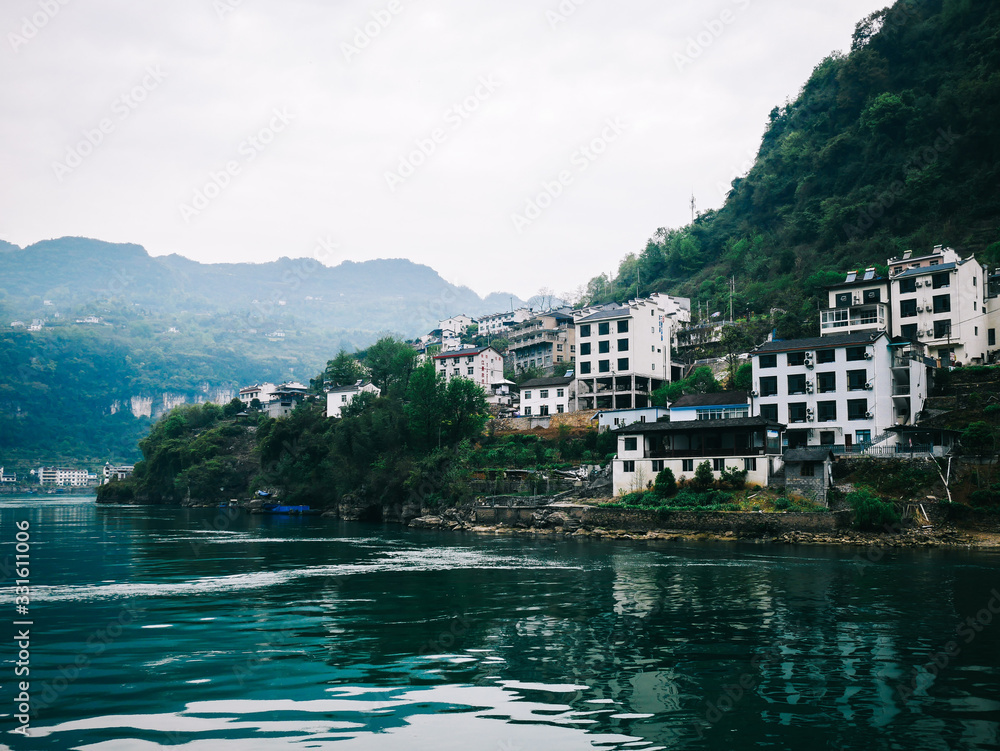 HUBEI,CHINA 5 april 2019 - Landscape of three gorge tribute scenic spot,Yichang