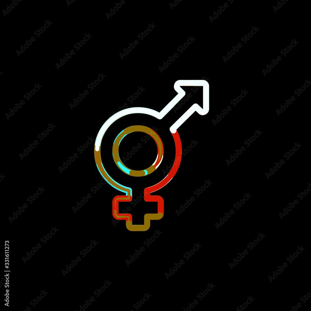 Symbol transgender from multi-colored circles and stripes. Red, brown, blue, white Symbol transgender from multi-colored circles and stripes. Red, brown, blue, white