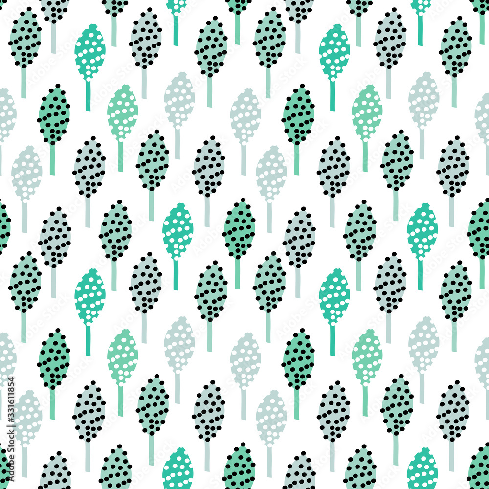 Childish forest seamless pattern. Childish texture. Great for fabric, textile. Cute vector Illustration.