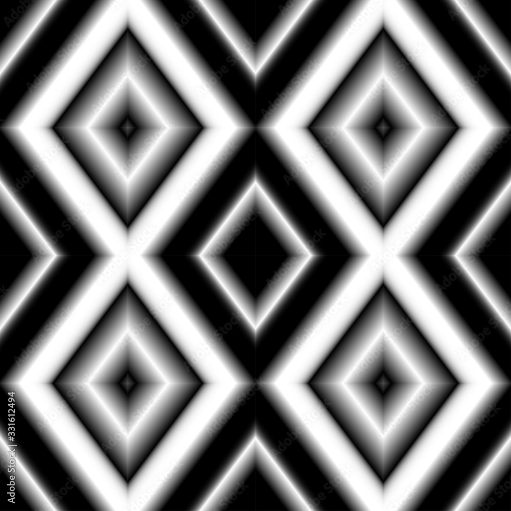 Obraz premium Seamless colorful backdrop. Colorful gradient rhombs texture. Black and white colors