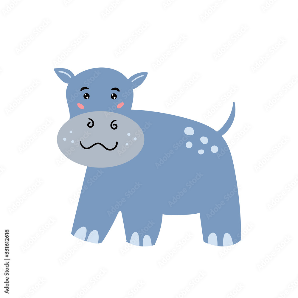 Naklejka premium Cute hippo