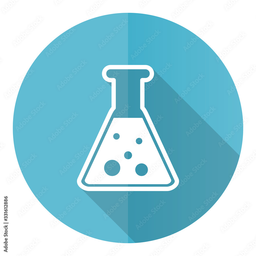 Science, laboratory, chemistry blue round flat design vector icon isolated on white background Science, laboratory, chemistry blue round flat design vector icon isolated on white background