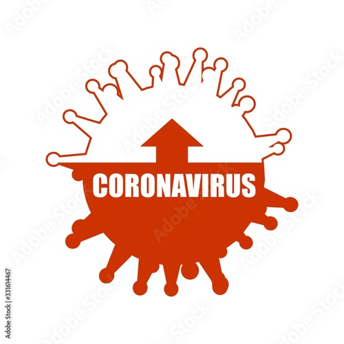 Abstract virus simple silhouette. Coronavirus pandemic process.