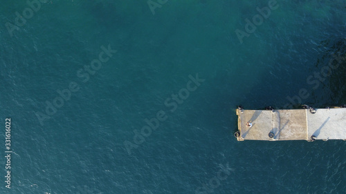 Ko Ngai Hai Island sunrise aerial drone view peer