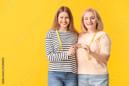 Women with weight loss pill...