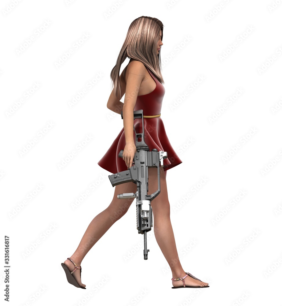 warrior woman character, 3D rendering, illustration warrior woman character, 3D rendering, illustration