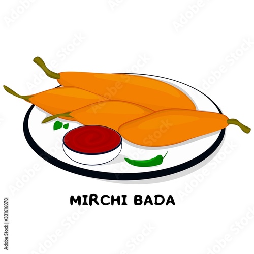 Mirchi Bada indian Rajasthani Food Vector