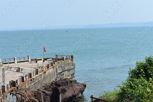 Quadro em tela side view of the dona paula bridge in goa