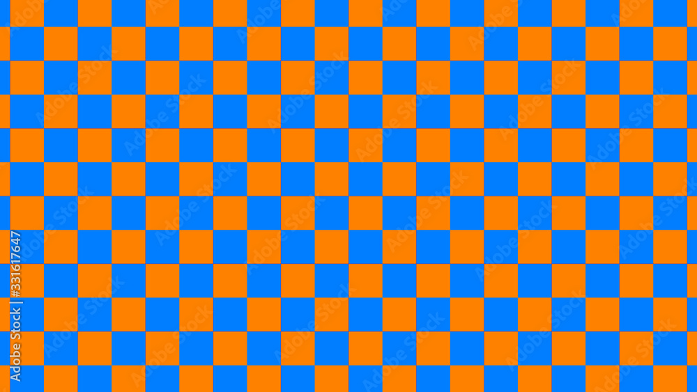 New blue & orange checker board,chess board abstract background New blue & orange checker board,chess board abstract background