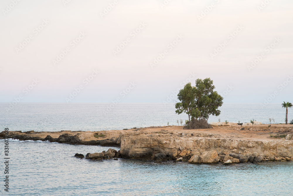 Cyprus. Mediterranean Picturesque Landscape on Sunset.