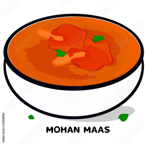 Mohan Maas indian Rajasthani Food Vector