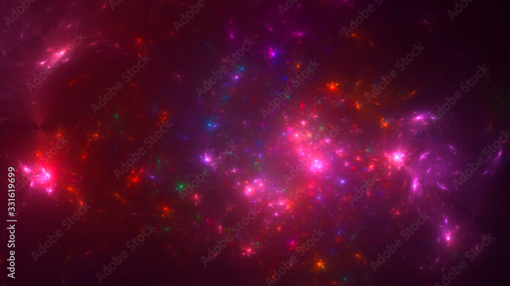 Obraz premium 3D rendering abstract colorful fractal light background