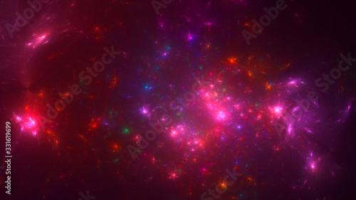 3D rendering abstract colorful fractal light background