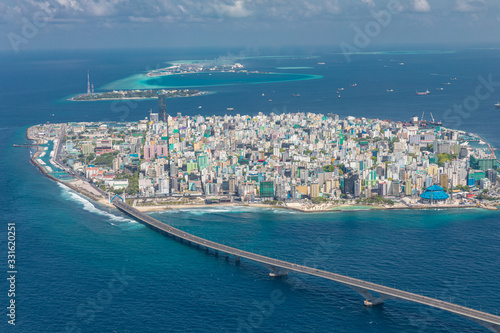 The Capital Of Maldives From The Sky. Aerial travel landscape photo