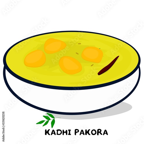 Rajasthani kadhi pakoda indian Rajasthani Food Vector
