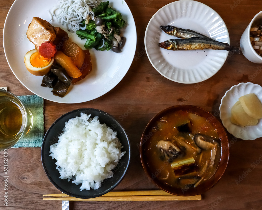 健康的 日本的な食卓stock Photo Adobe Stock