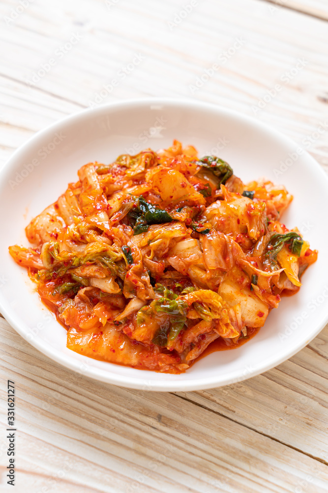 Kimchi cabbage on plate Kimchi cabbage on plate