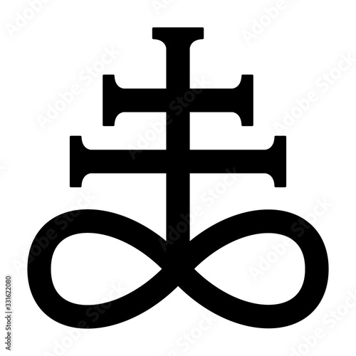 Photo Leviathan cross, the alchemical symbol of sulfur or satanism flat vector icon fo