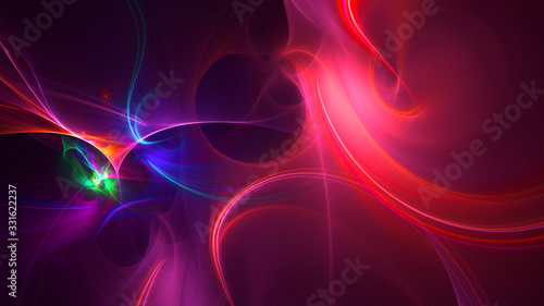 3D rendering abstract colorful fractal light background