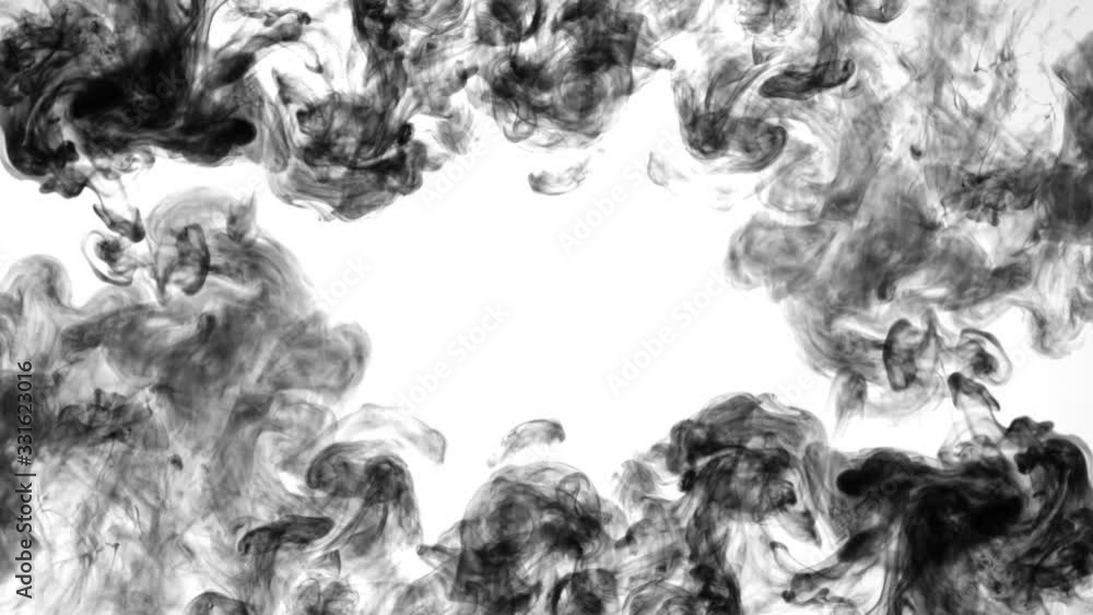 4k Ink, Fog Runs, Blots. Ink in water, Beautiful black watercolor ink drops transition or Mystery smoke on white background 4k Ink, Fog Runs, Blots. Ink in water, Beautiful black watercolor ink drops transition or Mystery smoke on white background