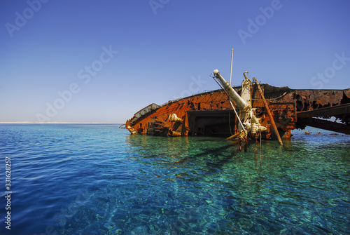 The remains of the Loullia on the northern edge of Gordon Reef in the Straits of Tiran near Sharm el Sheikh, Egypt.
