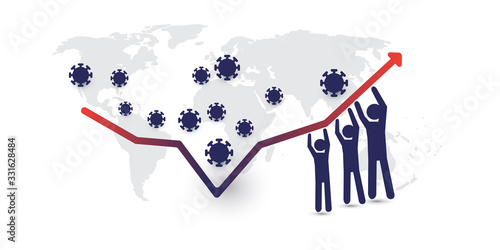 Join Forces Against the Coronavirus Economic Impact on All Around the World - The Hard Work Ahead to  Restore the Global Economy - Design Concept