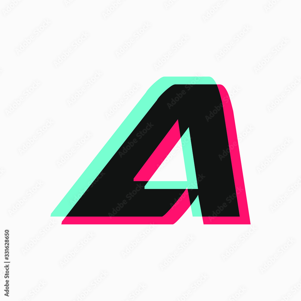 initial letter with 3d glitch effect like tiktok initial letter with 3d glitch effect like tiktok