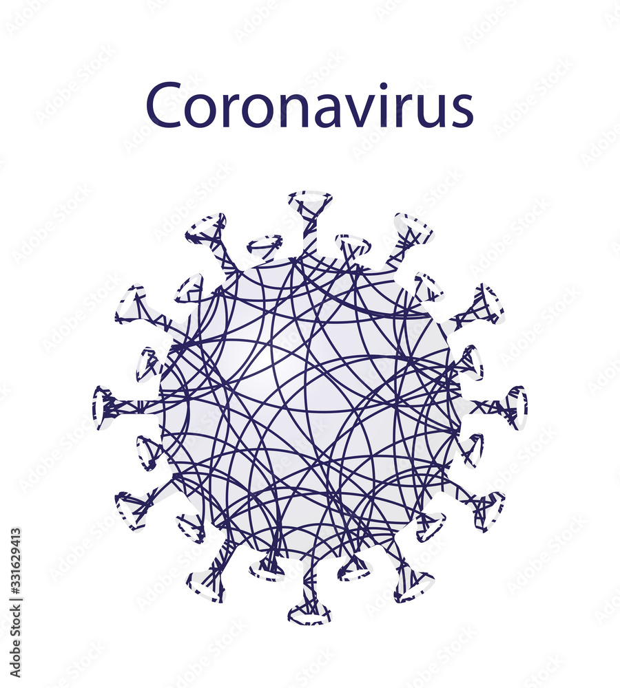 Dark textured sign of coronavirus. Emblem of Asian flu. Design element Dark textured sign of coronavirus. Emblem of Asian flu. Design element