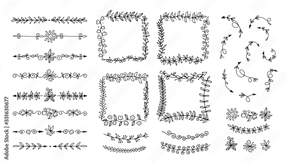 Big set of vector decorative hand rrawn design elements and arrows for menus, posters, booklets, banners, catalogs and other design. Big set of vector decorative hand rrawn design elements and arrows for menus, posters, booklets, banners, catalogs and other design.