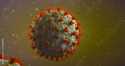 4k image of 3d made coronavirus (COVID-19)