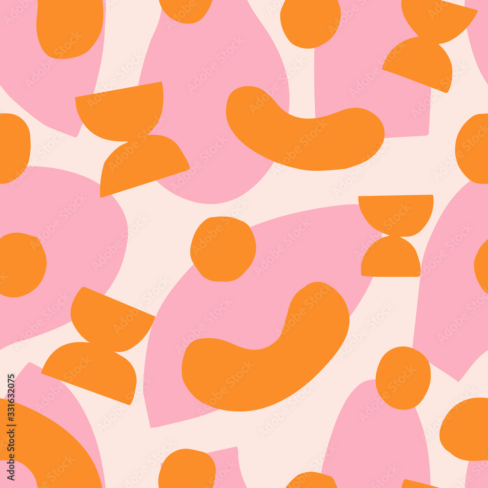 Abstract vector pattern with hand drawn geometrical shapes. Seamless texture in naive scandinavian style. Artistic background. Abstract vector pattern with hand drawn geometrical shapes. Seamless texture in naive scandinavian style. Artistic background.