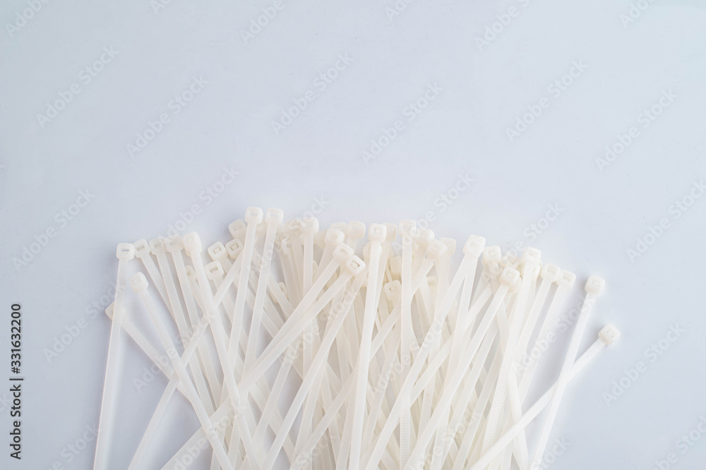 Cable ties isolated on white background without shadows Cable ties isolated on white background without shadows