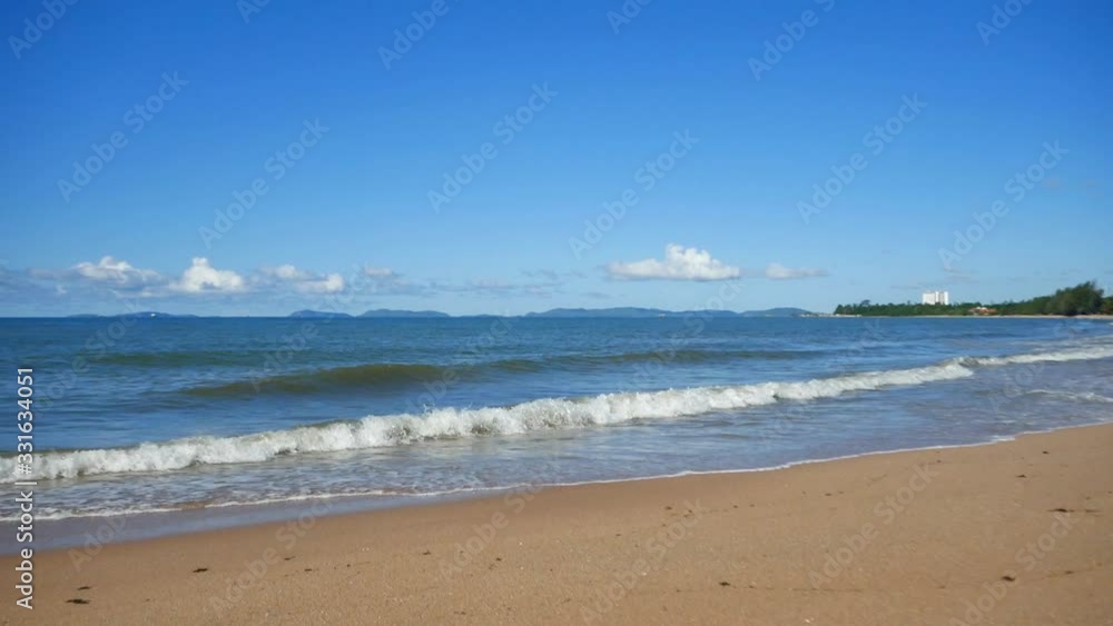 Beautiful tropical beach with blue sky in a summer season, Eastern of Thailand Beautiful tropical beach with blue sky in a summer season, Eastern of Thailand