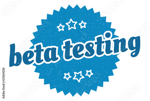 beta testing sign. beta testing round vintage retro label. beta testing