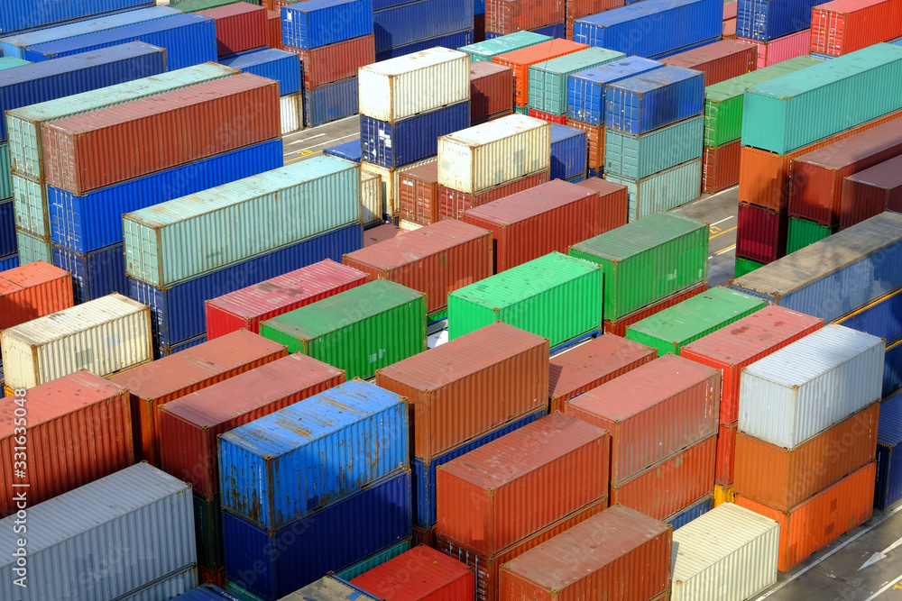 Industrial container box for package product to transport on logistic work, import and export on shipping Industrial container box for package product to transport on logistic work, import and export on shipping
