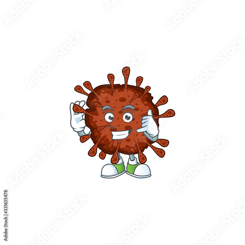 Call me funny gesture infection coronavirus mascot cartoon design