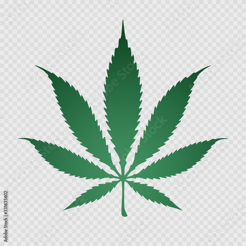 Cannabis leaf silhouette on transparent background. Helm icon design. Business logo design