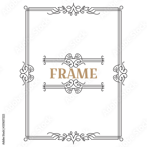 Vintage frame border. Decorative frames. Border for greeting card or other design. Vector.