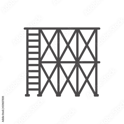 Scaffold icon in flat style.Vector illustration.	