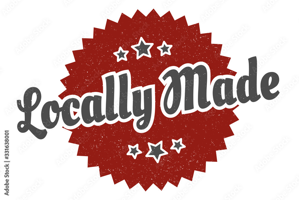 Fototapeta premium locally made sign. locally made round vintage retro label. locally made