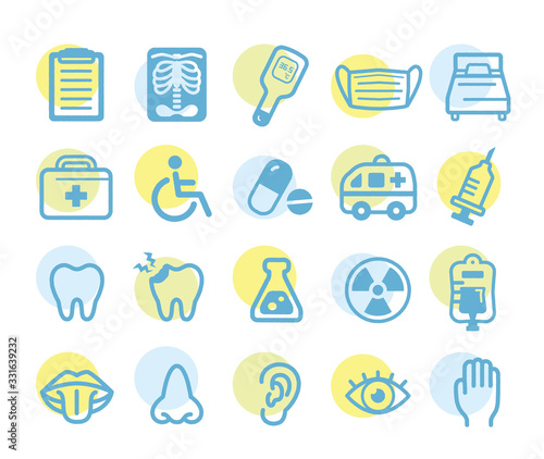 Colorful medical icons