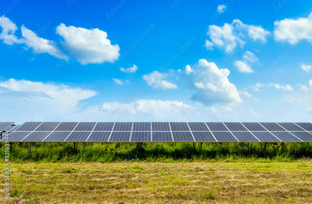 photovoltaic solar power panel on sky background, green clean Alternative power energy concept. photovoltaic solar power panel on sky background, green clean Alternative power energy concept.