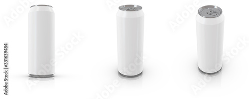 Foto 24 oz / 660 ml Realistic Aluminium Can Mockup. 3d rendering