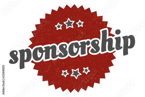 sponsorship sign. sponsorship round vintage retro label. sponsorship