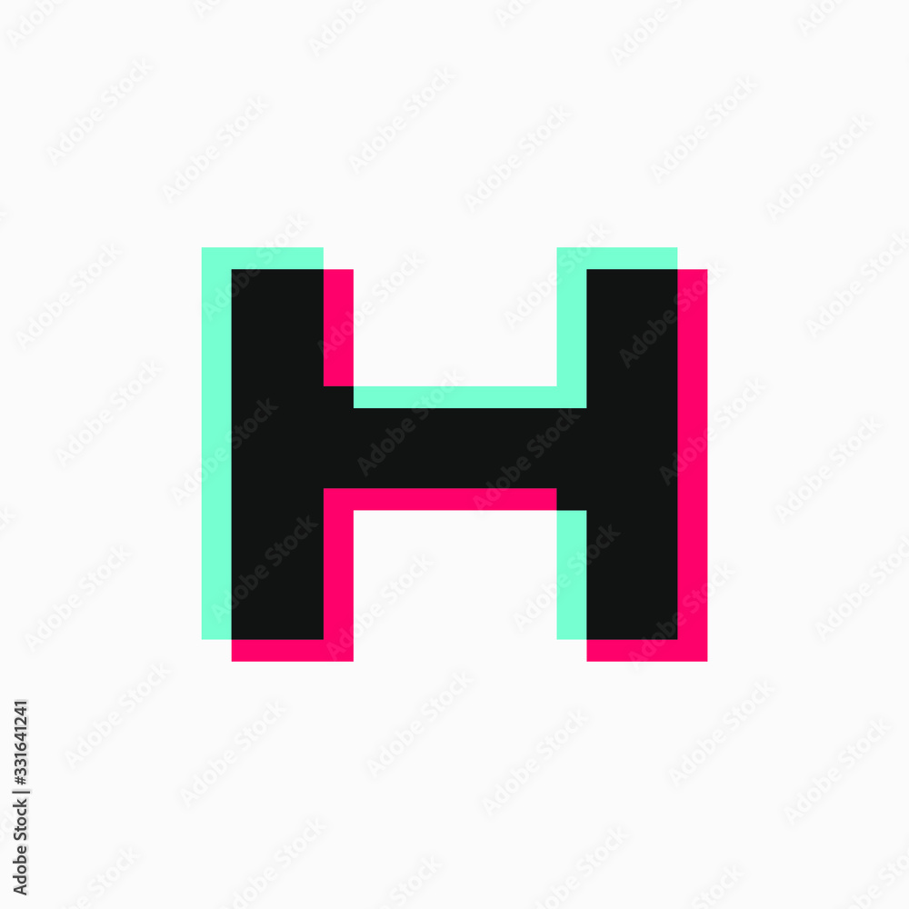 initial letter with 3d glitch effect like tiktok initial letter with 3d glitch effect like tiktok