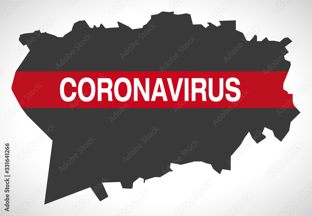 Antrim and Newtownabbey NORTHERN IRELAND district map with Coronavirus warning