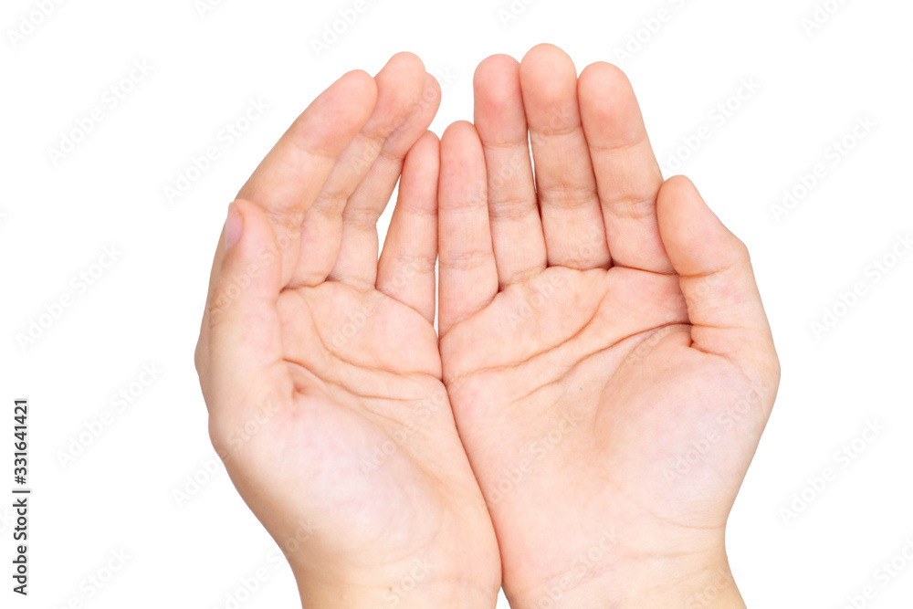 two hands in a giving up gesture isoleted two hands in a giving up gesture isoleted